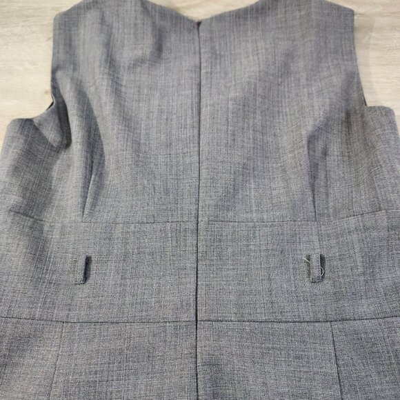 Alex Marie Sleeveless Gray Pleated Front V-neck Career Sheath Dress Women's Sz 8 - Picture 9 of 13
